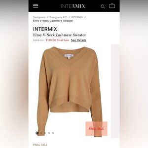 Intermix Elroy V-Neck Cashmere Sweater